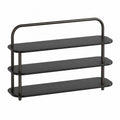 Scarpiera aperta rettangolare a 3 livelli con ripiani in MDF e struttura in acciaio nero 80 cm